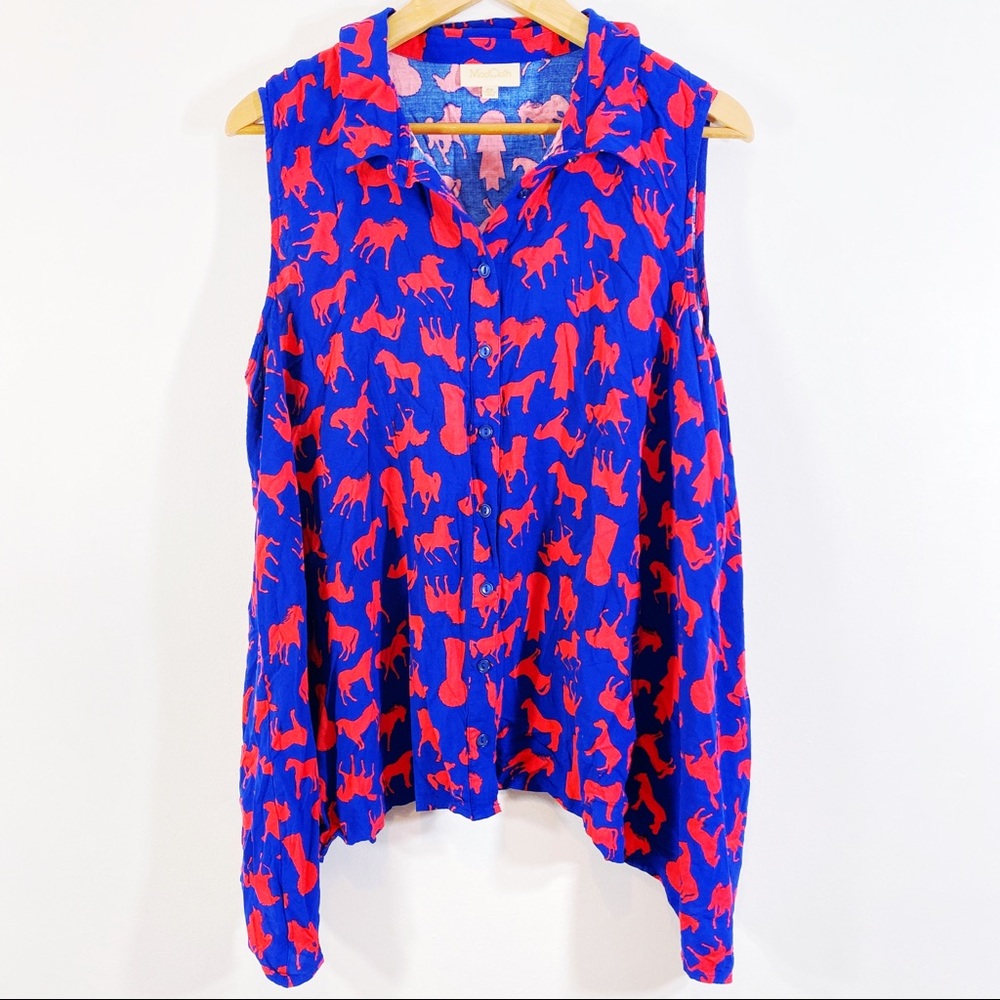 Modcloth Supported Scientist Horse Print Top